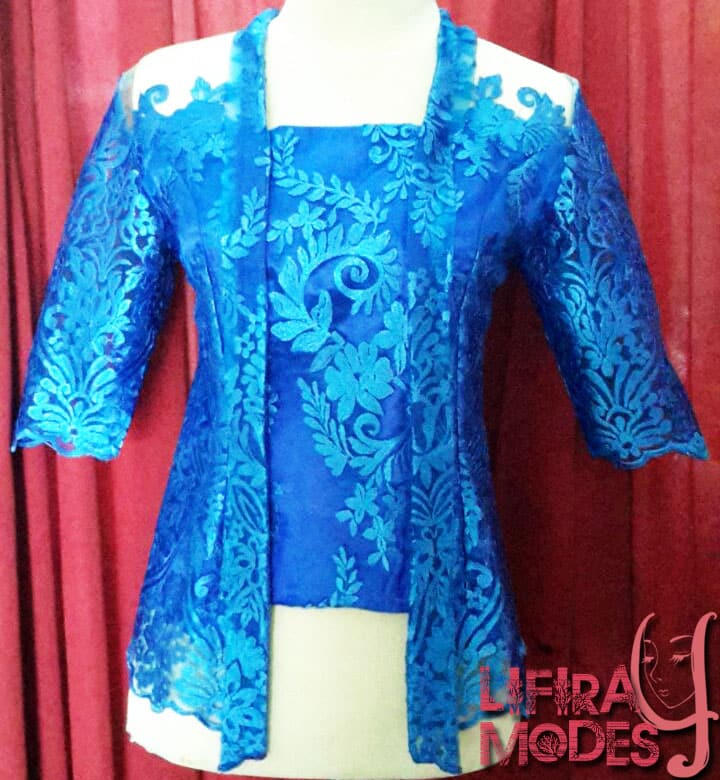 Chic Blue and Swirl Kutu Baru Kebaya by LIFIRA Modes, Penjahit Wanita Malang