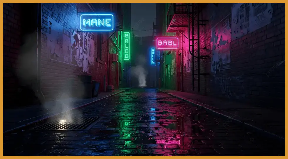 Berdirilah di tengah jalan Gangster Town saat lampu-lampu neon mulai menyala untuk mendapatkan kesan retro yang dramatis.