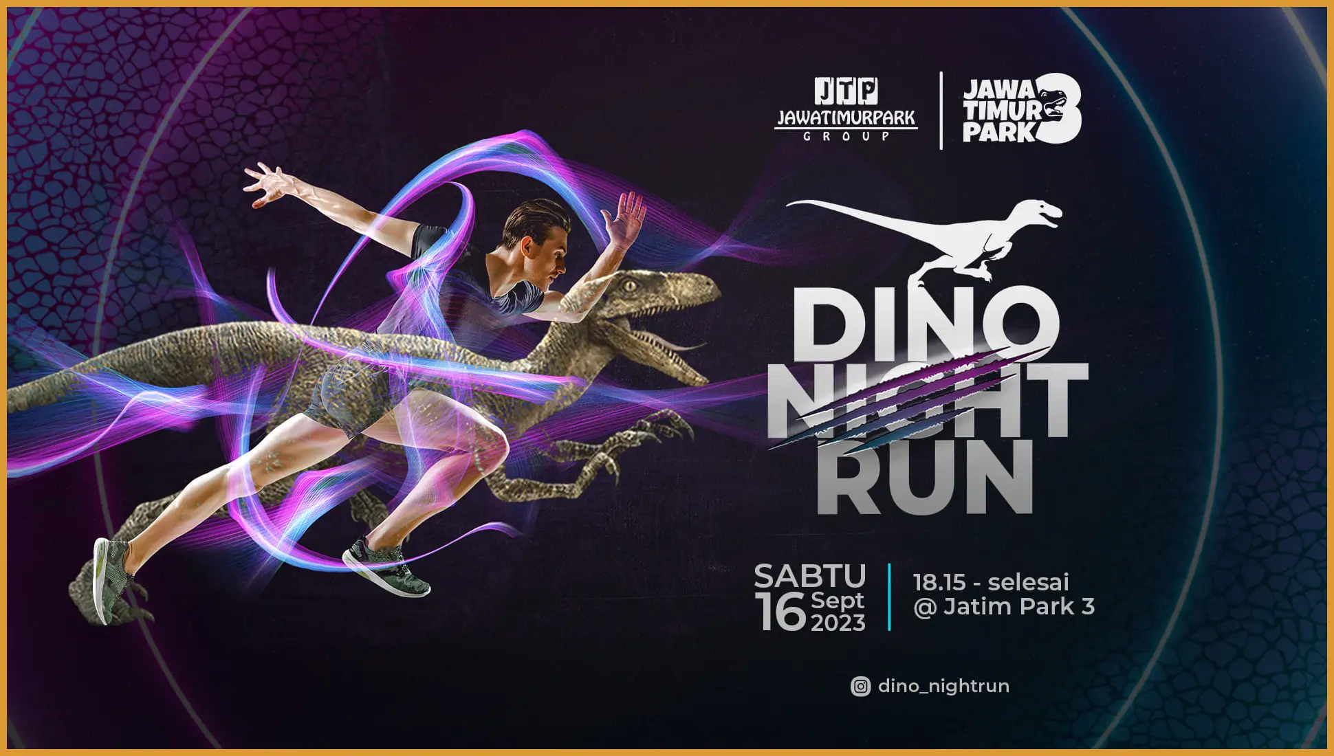 Tangkap momen saat lampu-lampu neon di area Dino Park mulai menyala di sore hari untuk mendapatkan gradasi langit biru tua (blue hour) yang estetik.